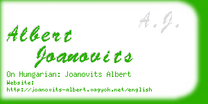 albert joanovits business card